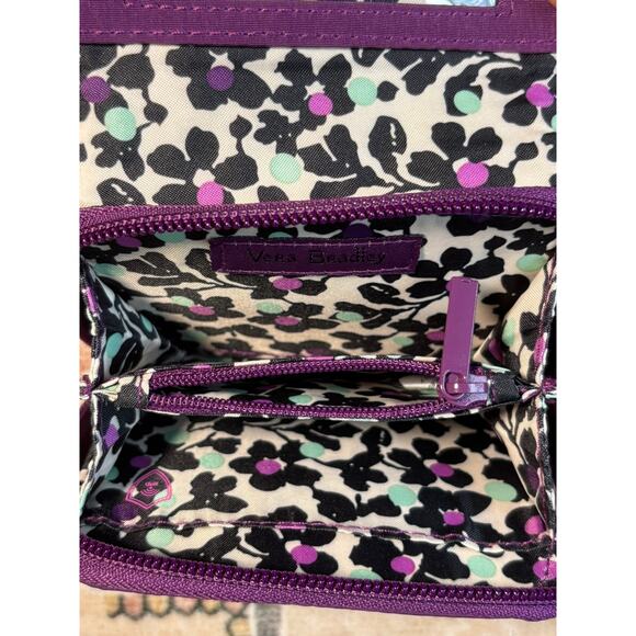 Vera Bradley RFID Riley Compact Mini Wallet Gloxinia Purple Trifold Wristlet - Picture 8 of 9